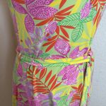 Lilly Pulitzer 90s Shirt Dress Belted Sabrina Bottoms Up Print Frogs Flowers S Photo 3