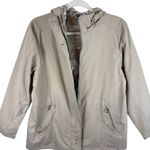 Free Country  Radiance NWT Tan Full Zip Snap Up Hooded Rain Jacket Women's Size L Photo 2