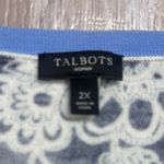 Talbots Navy & White Floral Long Sleeve Button Front Cardigan Women’s 2X Photo 3