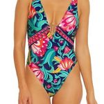 Trina Turk  Indian Garden Floral One Piece sz 10 Photo 0