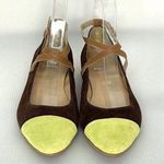 Seychelles Women's 7M Green Brown Just The Beginning Suede Cap Toe Shoes Flats Photo 0