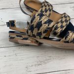 Tory Burch Lola Jute Sandals Woven Nautical Summer Boho Blue Heeled Navy Blue Photo 4
