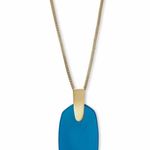 Kendra Scott  Gold Inez Blue Agate Pendant Necklace Adjustable Photo 4