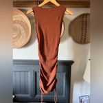 Good American  brown knit dress Size 2 side cinch ruched bodycon sexy minimal Photo 7
