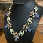Ny Collection  lavender blue yellow and beige flower gold tone statement necklace Photo 1