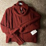 Free People sweet cranberry cropped cowl neck sweater! Photo 2