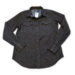 Ralph Lauren NWT, Lauren  Western Long Sleeve Black Denim Pearl Snap Shirt, Sz M Photo 10