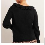 Boden womens size 6 small sweater wool alpaca gray ruffle v neck casual min Photo 2