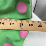 New Humor Canvas Duffle Bag Bright Green with Hot Pink Dots‎ Zipper Closure Photo 5