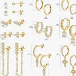 Hoop earrings w cross detail Photo 2