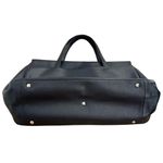 Longchamp Vintage Leather Shoulder Tote Bag Black Pockets Classic Heritage Photo 2