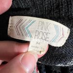 Pink Rose  Womens Knit Cardigan Sweater Open Drape Front Striped Lightweight Med Photo 6