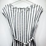 Glamorous Gray & White Striped Belted Sleeveless Dress from ModCloth Small Photo 1