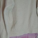 Aerie  WAFFLE KNIT QUARTER ZIP POCKET SWEATSHIRT CREAM LOUNGE COZY SMALL Photo 8