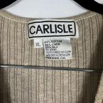 Carlisle  Sleeveless V Neck Sweater Vest Beige Knit Size XL Photo 1