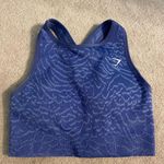 Gymshark Blue Animal Print Gym Shark High Neck Sports Bra Photo 1
