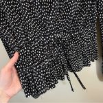 ZARA Pleated Surplice V Neck Faux Wrap Blouse Top Polka Dots Long Sleeves Medium Photo 7