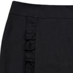 J. McLaughlin BLACK CHARCOAL WOOL PENCIL SKIRT RUFFLE DETAIL 6 Photo 4