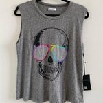 Lauren Moshi Grey Crystal Embellished Skull Kel Tank Top Size Medium New W/ Tag Photo 1