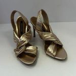 BCBG Maxazria Soft Nappa Platino Talia Heels Gold Size 6.5 - Excellent Condition Photo 0
