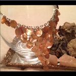 Gold Bronze Cascading Statement Necklace | Layered Disc Bib Collar | Adjustable Photo 1