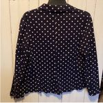 Talbots Blazer Navy Blue White Polka Dot Size LP Photo 5
