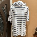 Cable & Gauge  striped terry short sleeve hoodie Photo 4