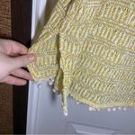 Kori  America Yellow/Cream Boho Knit Poncho Style Blouse size M/L Photo 4
