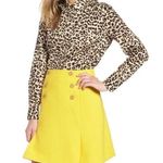 1901 Leopard Print Long Sleeve Cotton Voile Blouse Tan Brown Animal Button Down Photo 0