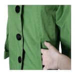 Gallery  Petite Green Big Button-Front Jacket Size Small P Mid Length Women Lined Photo 4
