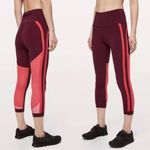 Lululemon  Zip The Line Crop 23" Leggings High Rise Reflective Deep Ruby‎ Coral 4 Photo 1