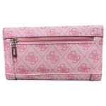 Guess  Pink Monogram Tri-Fold Wallet with Zip Pocket and Card Slots NWOT Photo 1