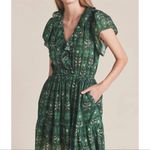 Trovata Birds of Paradis Marcella Cotton Mini Dress in Clover Patch Green Photo 3