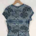 Tyler Boe Fit & Flare Dress Womens 4 Blue Crocodile Alligator Print Cap Sleeve Photo 8