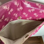 Fossil coated canvas messenger bag pink bicycle print leather trim Photo 7