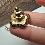 Rhinestone Flower Gold Tone Lot Of 2 Flowers Photo 2