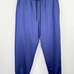 Koral Sweatpants Women MEDIUM Blue Black Reverie Shantung Slim Fit Stretch Waist Photo 0