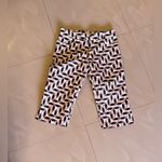 Trina Turk Cotton Capri Pants Check Print Black / White Geometric Pattern Size 2 Photo 11
