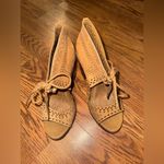 Gianni Bini Brown Chunky Heel Leather Open Toe Sandal Bootie Photo 1