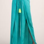 Trina Turk Cascais Wave Split Leg Pants Size XL in Aqua Neon Lime Green Photo 12