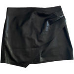 Mango MNG Skin effect faux leather wrap mini skirt XXL Wednesday goth Photo 0