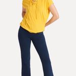 Betabrand  Wide Leg Flare Yoga Denim Stretch Jeans Dark Wash Photo 4