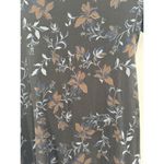 Free People  Maxi Dress Black Side Slit Size M Short Sleeve Grunge Witchy Floral‌ Photo 4