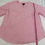 J.Crew  Women’s Striped Bell Sleeve V-neck Blouse Tunic Pink Nautical Preppy 6 Photo 4
