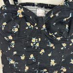 No Boundaries  Floral Bustier Crop Top Black Yellow Ditsy Print Size Large Photo 2