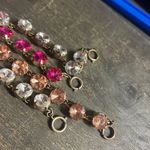Set of 4 Pink and Clear Crystal Gemstone Bracelets Photo 1