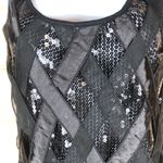 Sequined Criss Cross Tank Top, size Small Black Photo 1