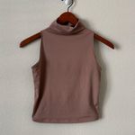 Yogalicious Brown Stretchy Mock Neck Tank Photo 1