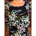 Connected Apparel Black Floral Sleeveless Knee Length Dress Womens Size 12 Photo 2