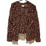 Anthropologie HWR  Sweater Sz Medium Multicolor Wool Blend Chunky Knit Cardigan Photo 7